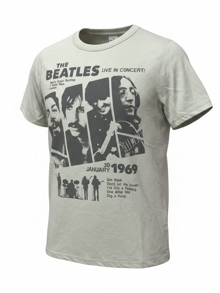 The Beatles Live In Concert Graphic Tee  Light Gray
